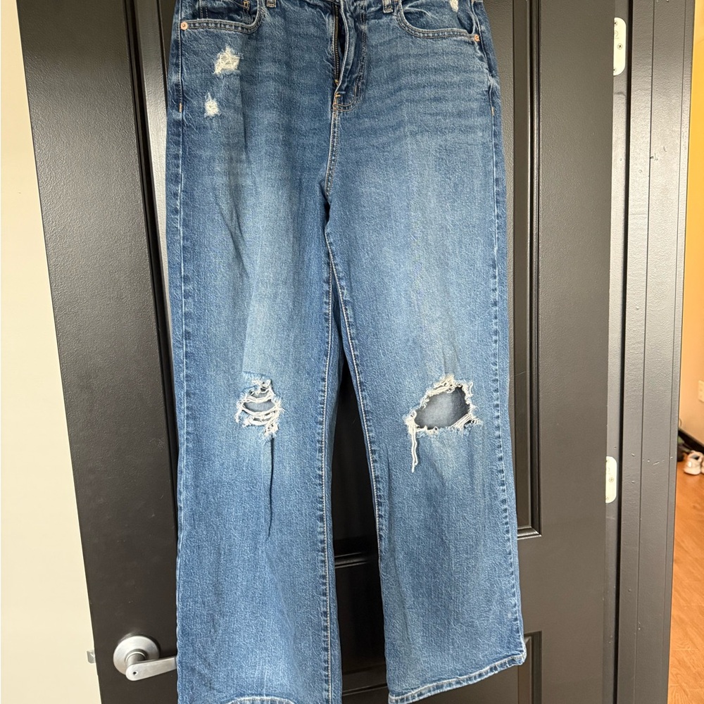 Distressed Blue Jeans
